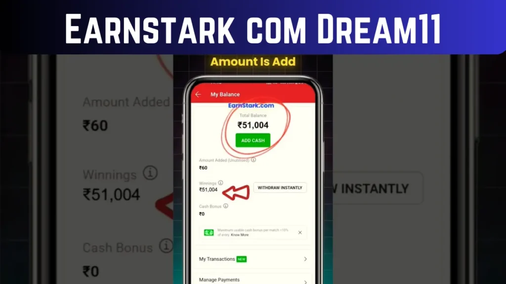 Earnstark com Dream11